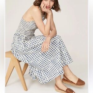 Madewell Halter Tiered Midi Dress In Shibori Print large